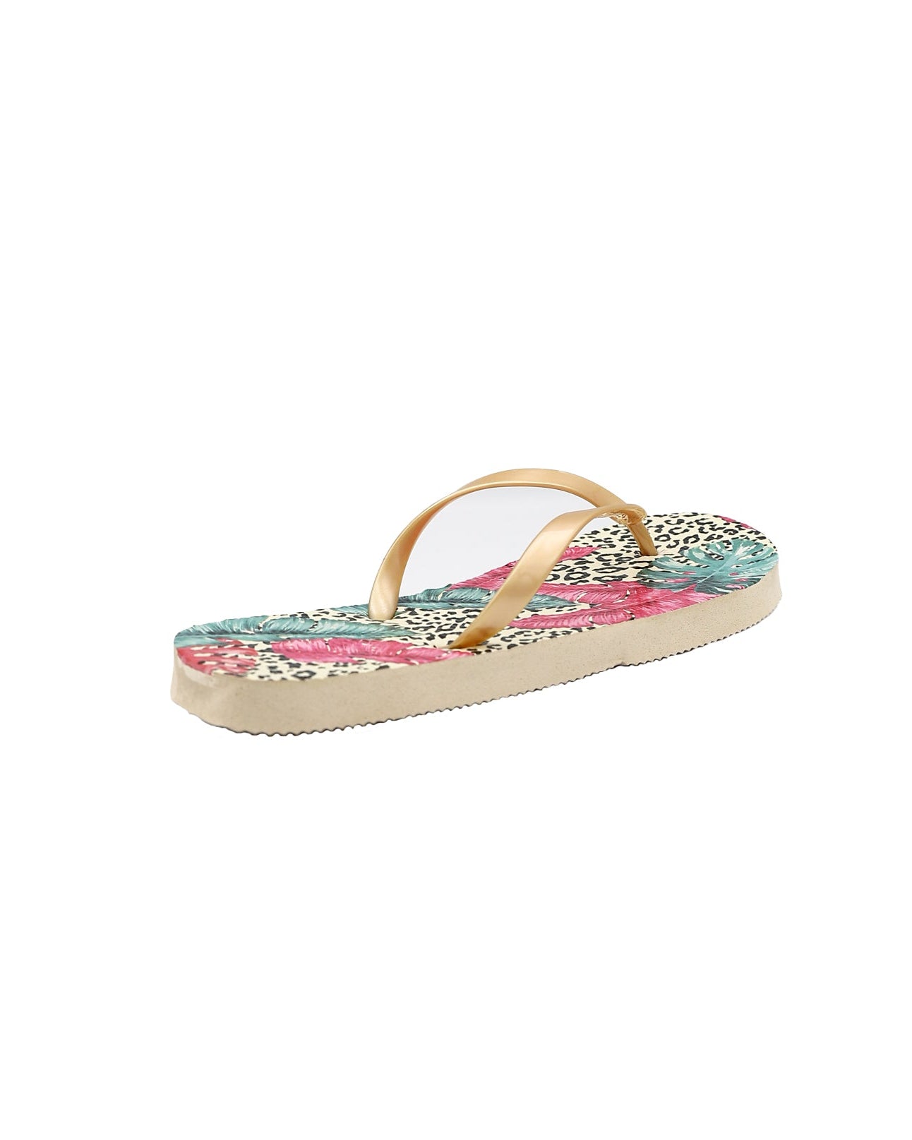 Multi Colour Tropical Print Flip Flops