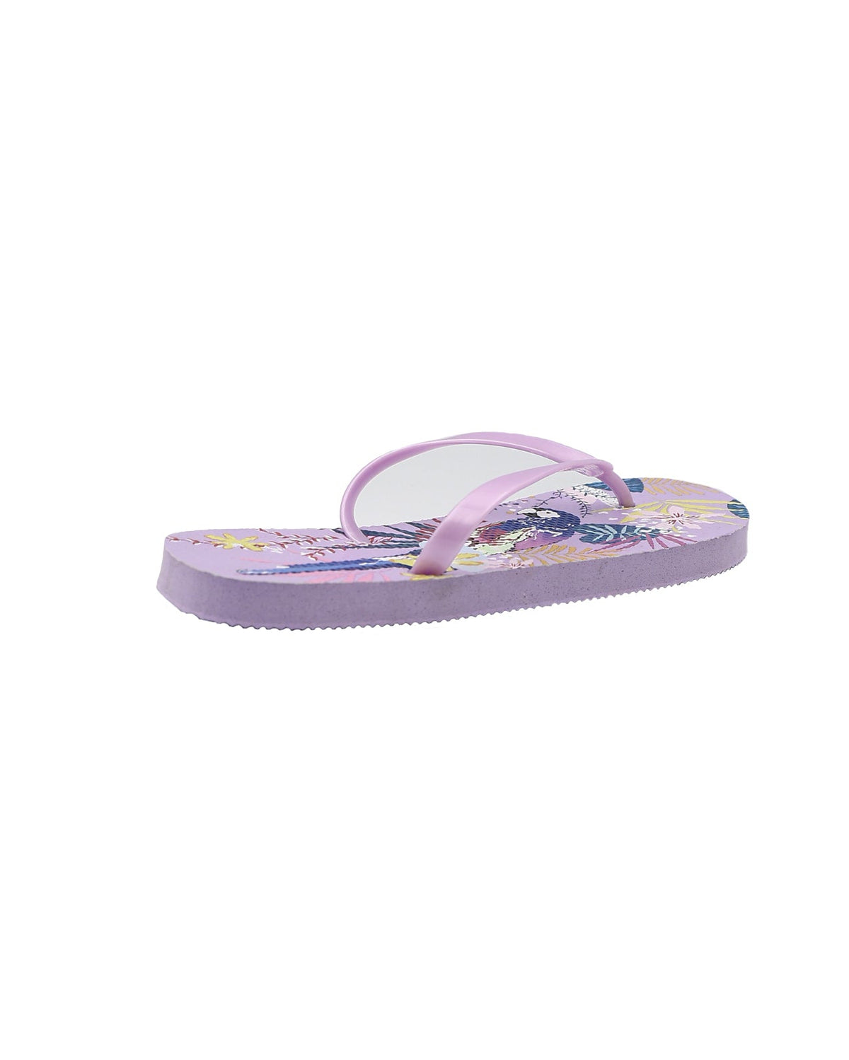 Lilac Tropical Print Flip Flops