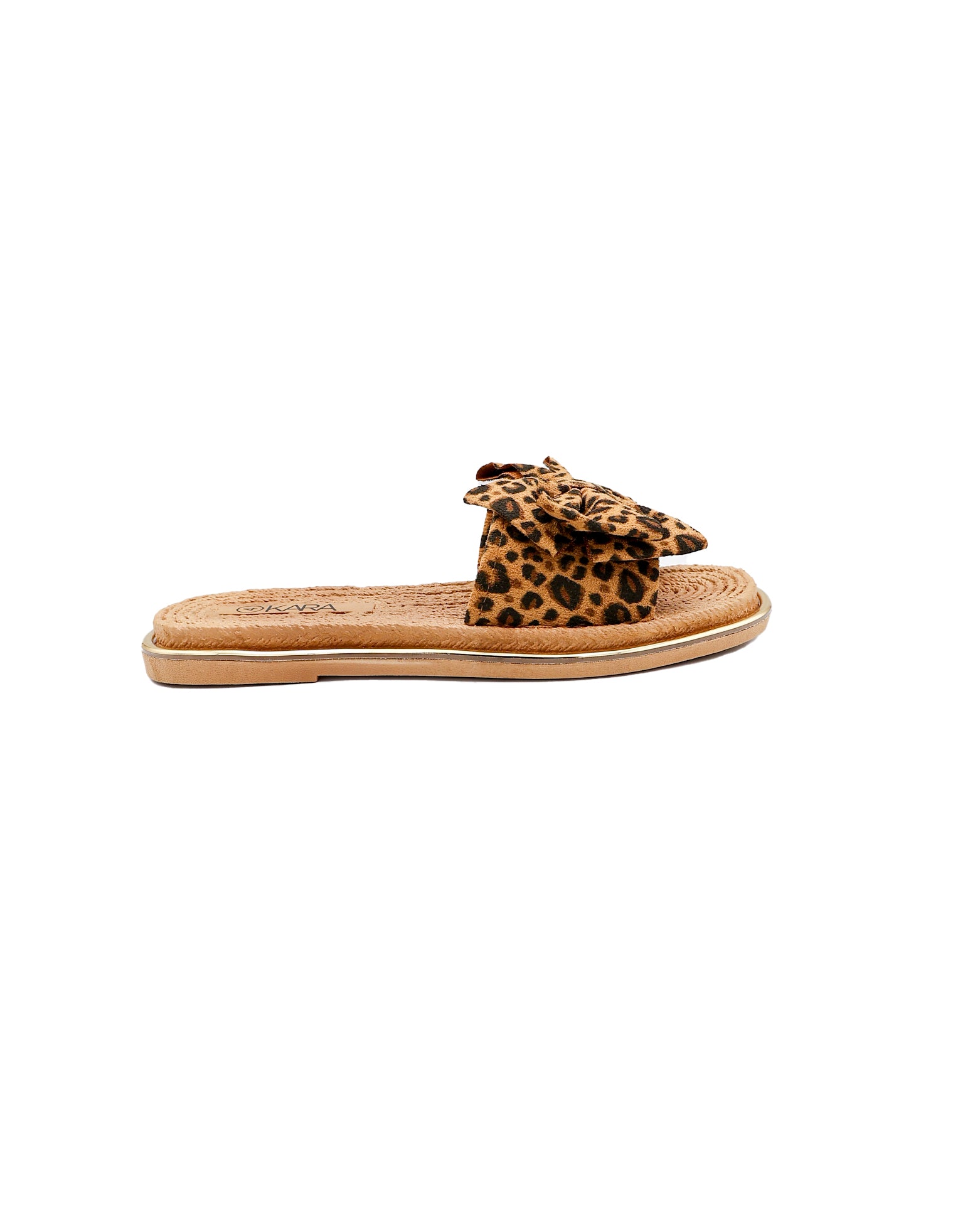 Animal Print Bow Detail Resort Mule