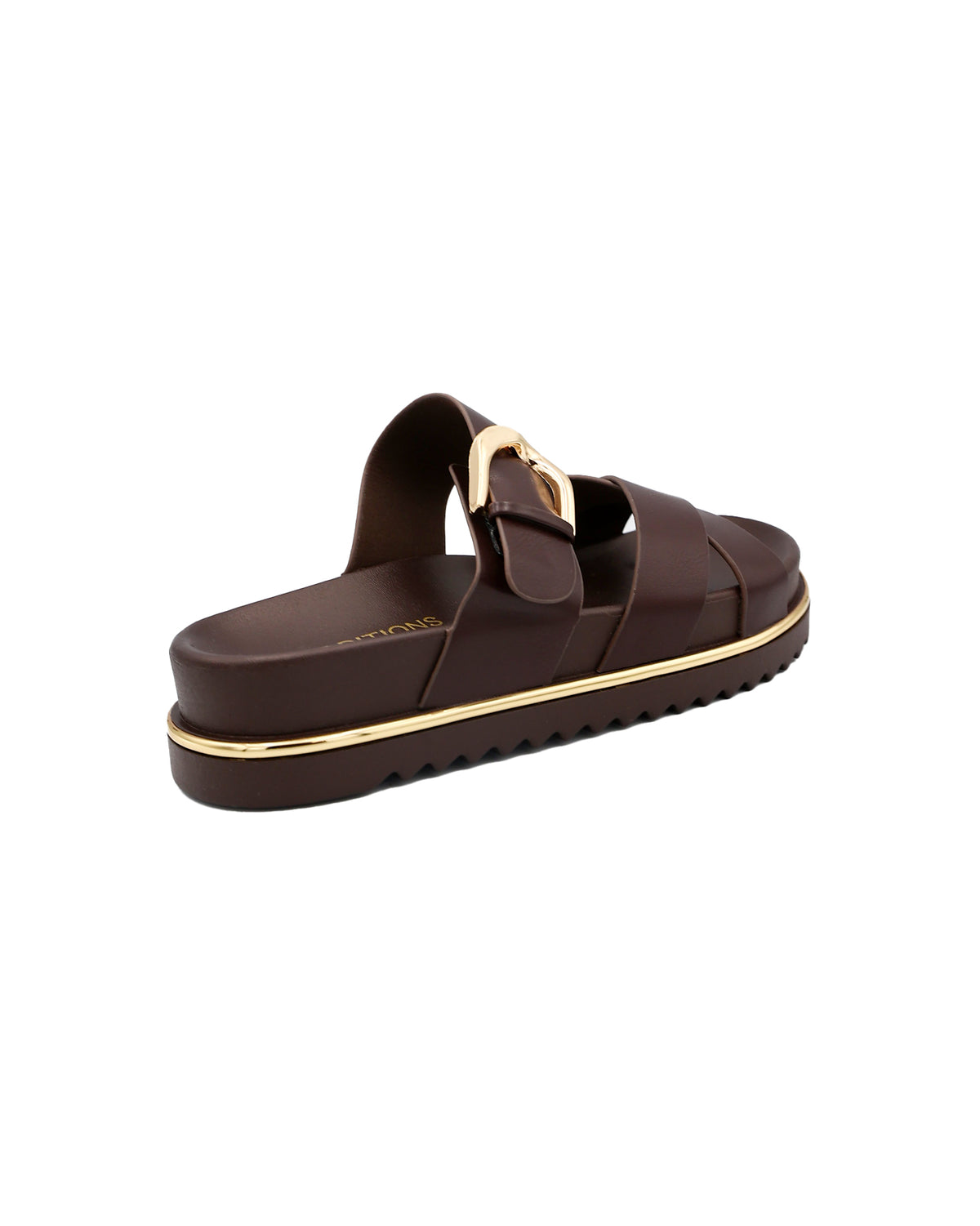 Crossover Buckle Detail Cleated Mule