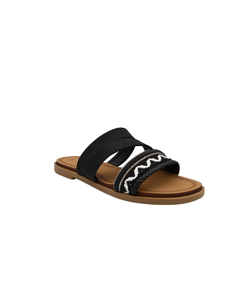 Woven Multi Strap Mule