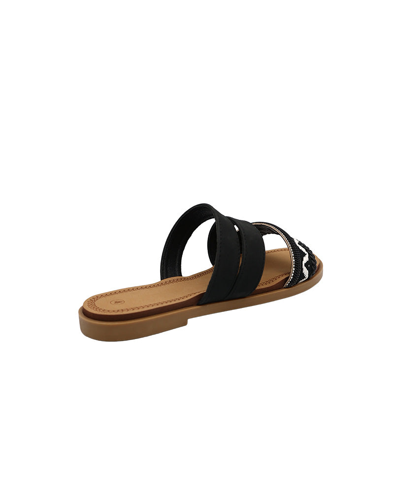 Woven Multi Strap Mule