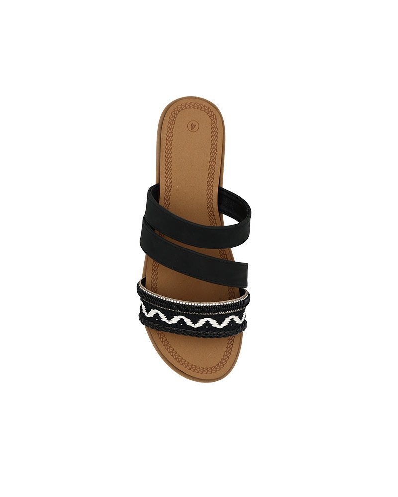 Woven Multi Strap Mule