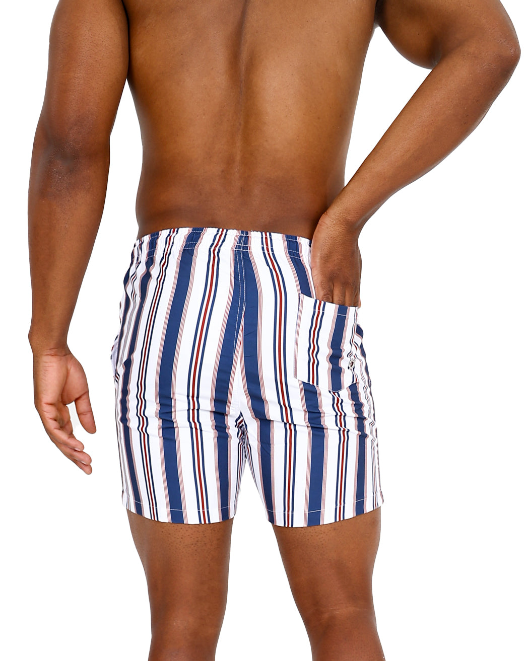 Navy Nautical Stripe Swim Shorts