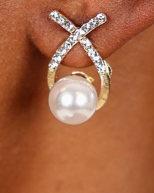 Pearl Ribbon Earrings