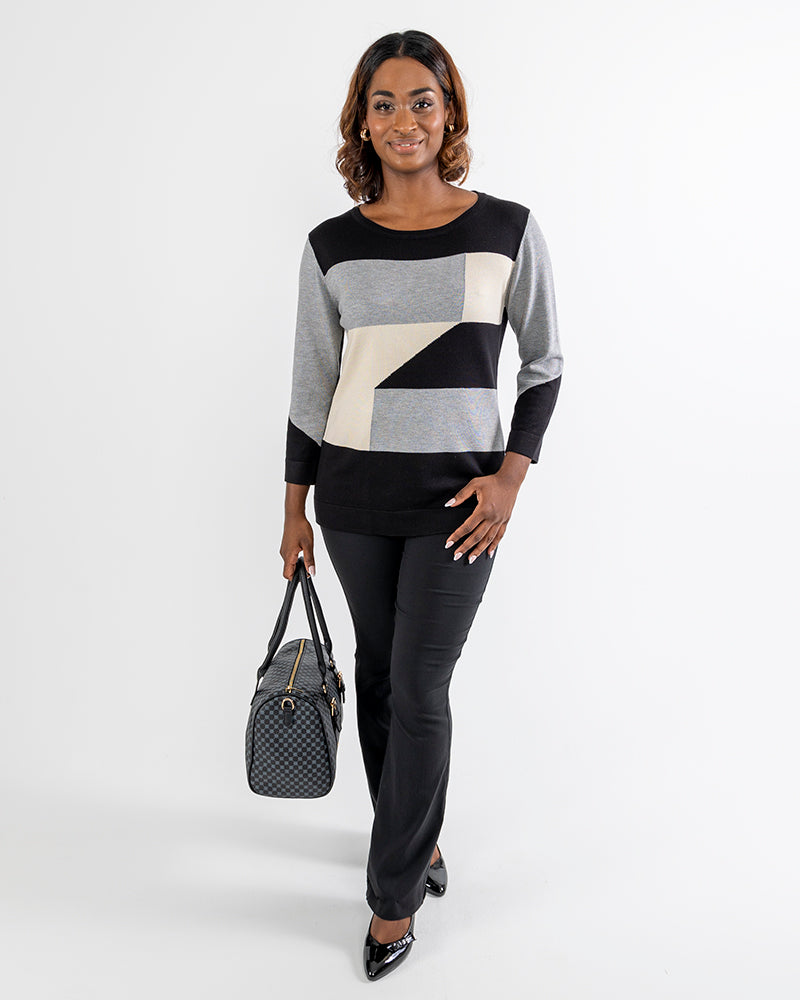 Colour Block Knit Top