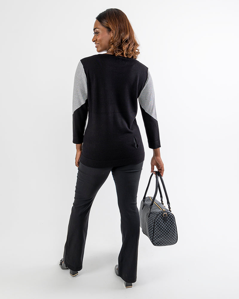 Colour Block Knit Top
