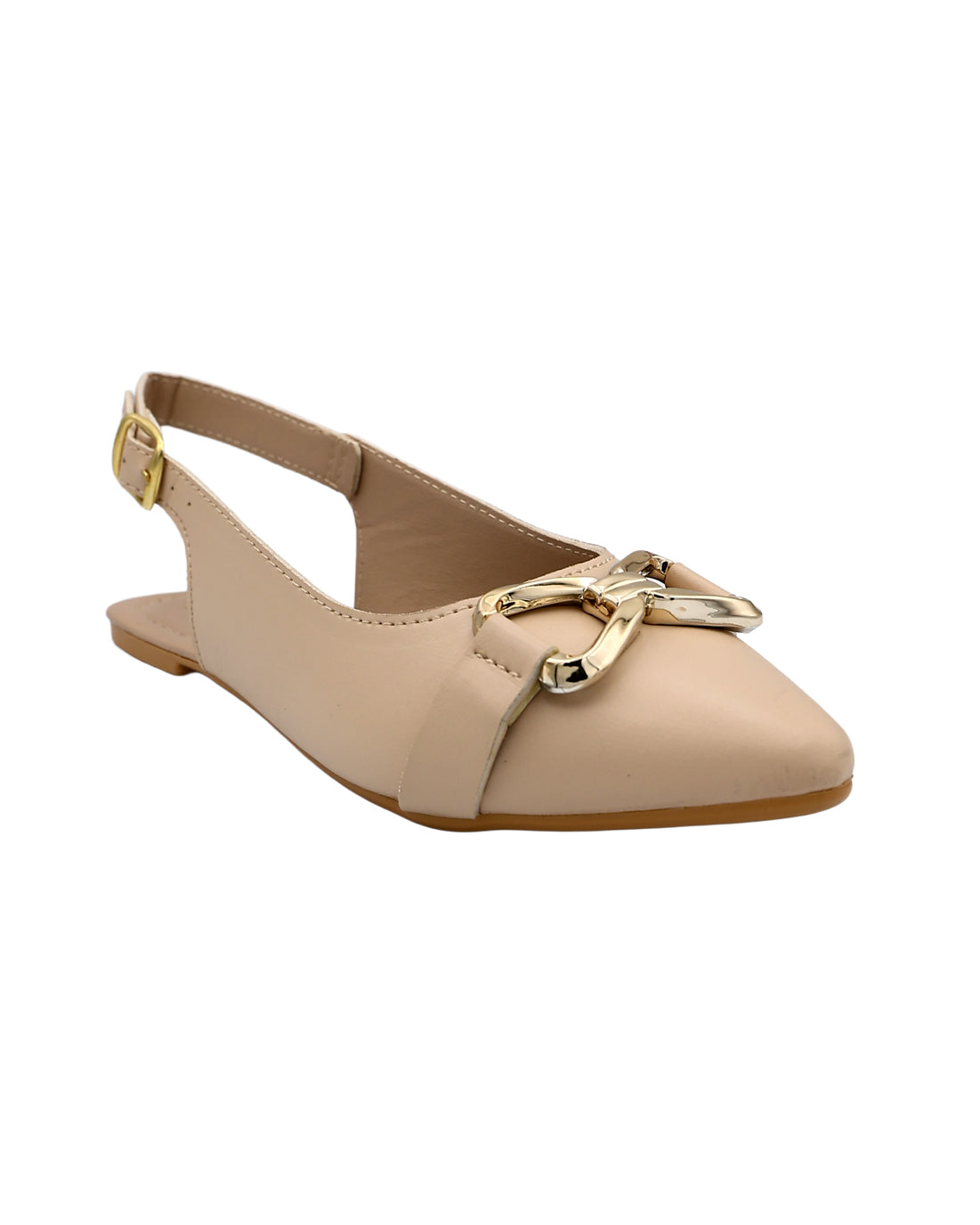 Ecru Embellished Slingback Pumps