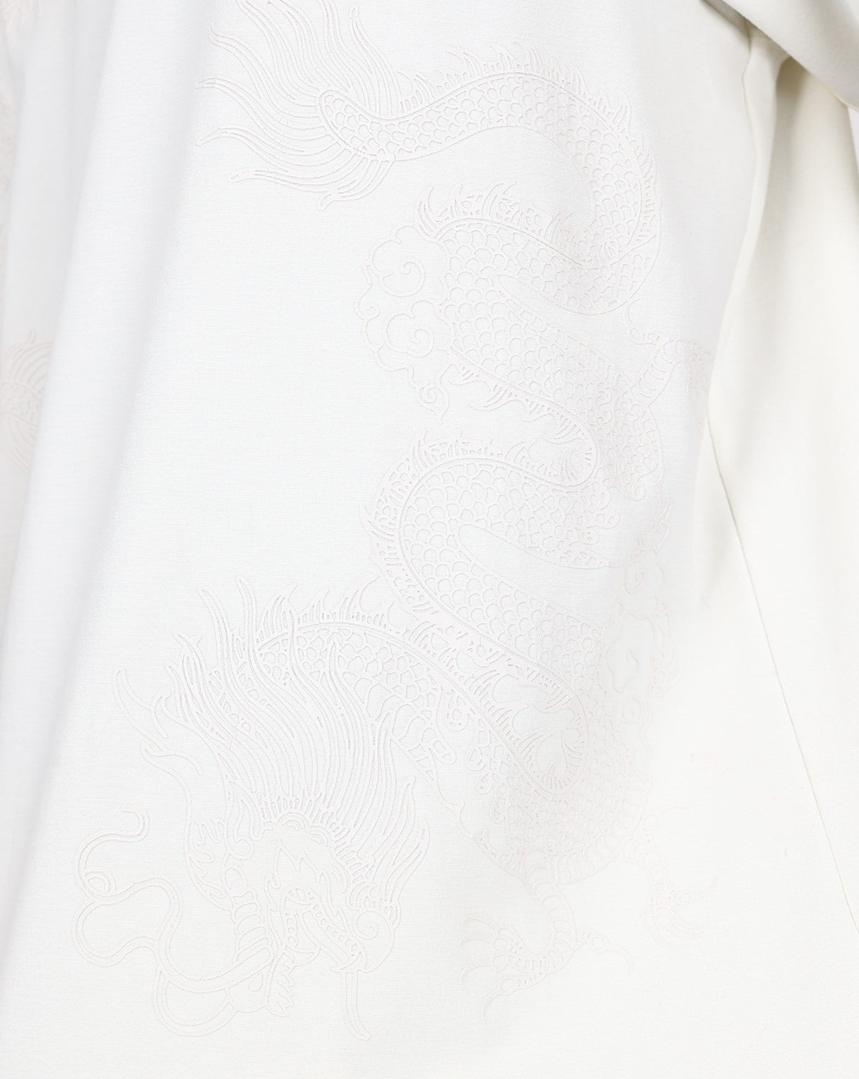 Funk Short Sleeve Oversized Cream Tonal Dragon Graphic T-Shirt