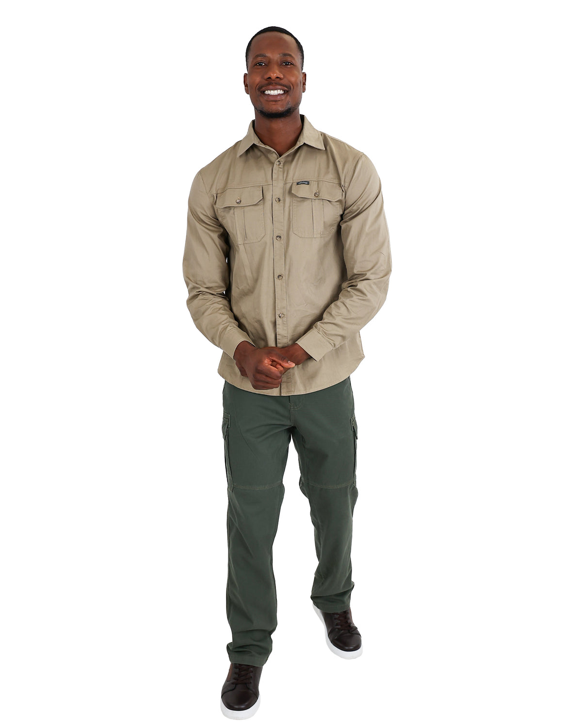 Okavango Long Sleeve stone Nylon Cargo Shirt