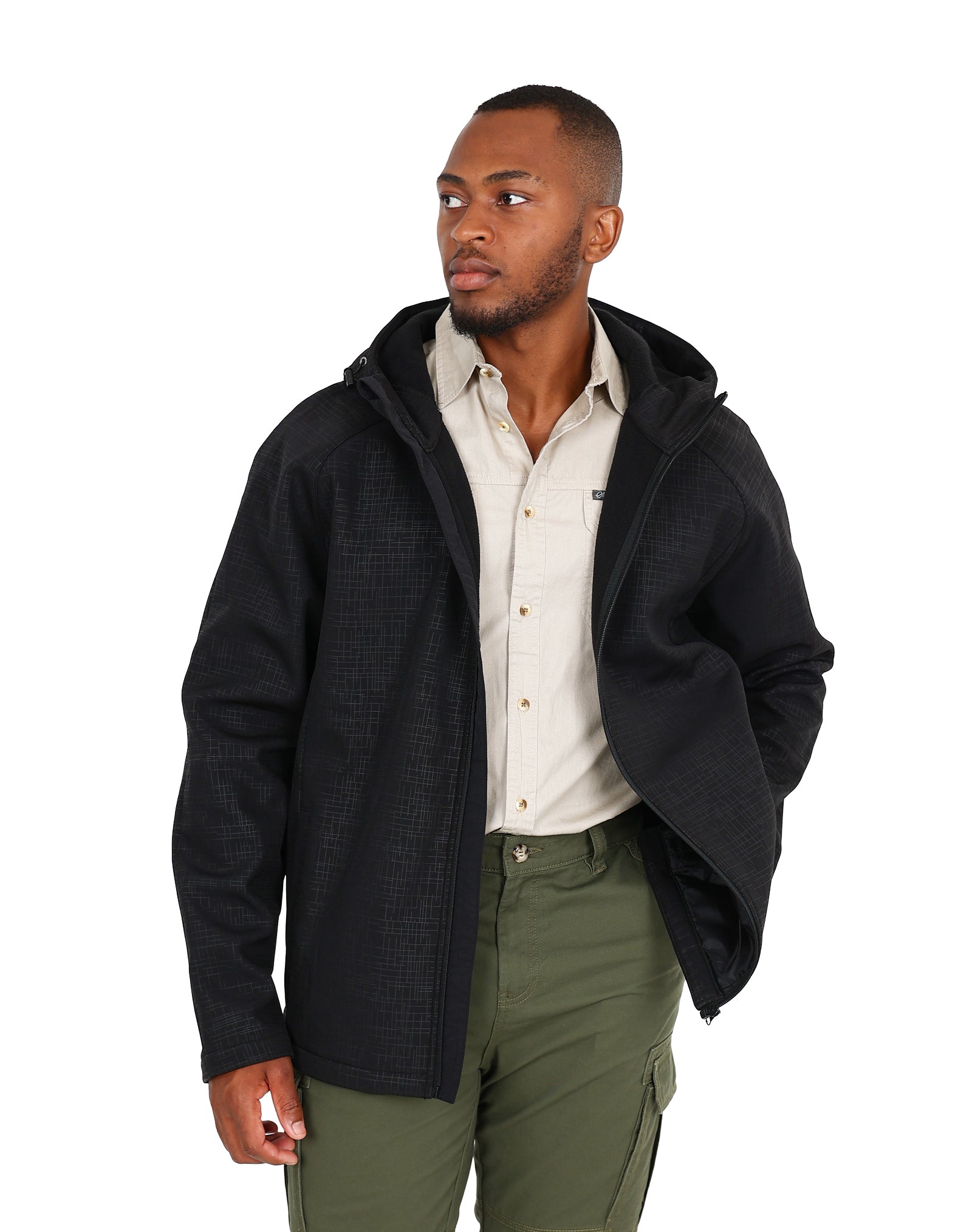 ジャケット・アウター MANOF HOOD OVER JACKET Okavango Black Softshell Hooded Jacket
