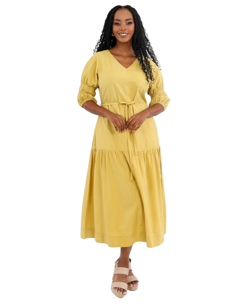 Monsoon Muse Midi Dress in Fine Indian Cotton