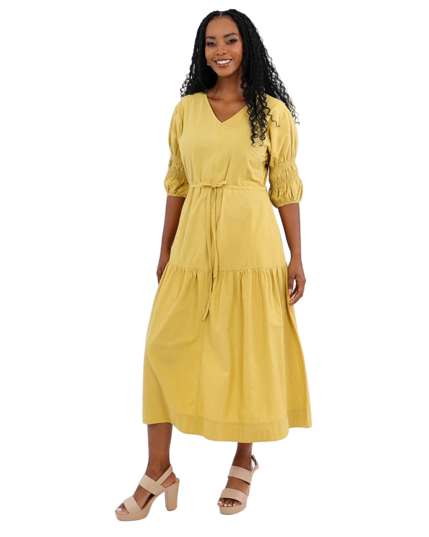 Monsoon Muse Midi Dress in Fine Indian Cotton