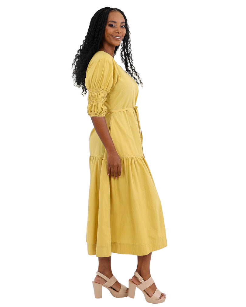 Monsoon Muse Midi Dress in Fine Indian Cotton