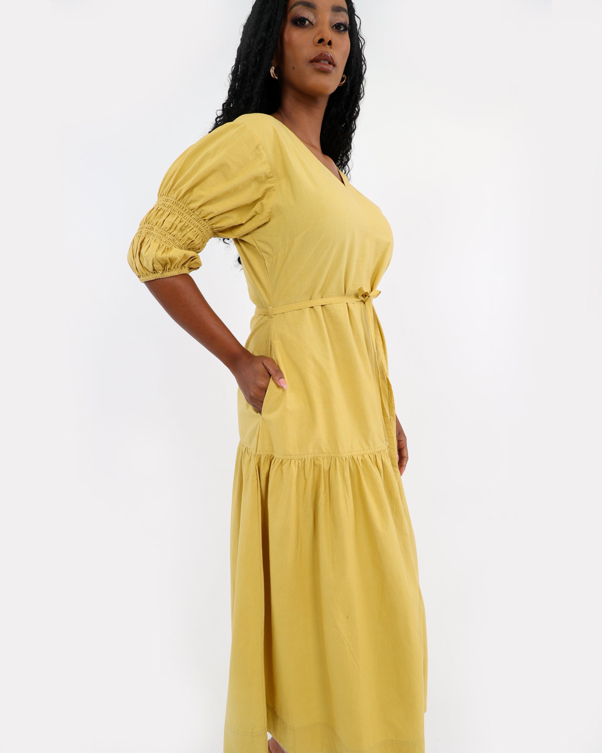 Monsoon Muse Midi Dress in Fine Indian Cotton