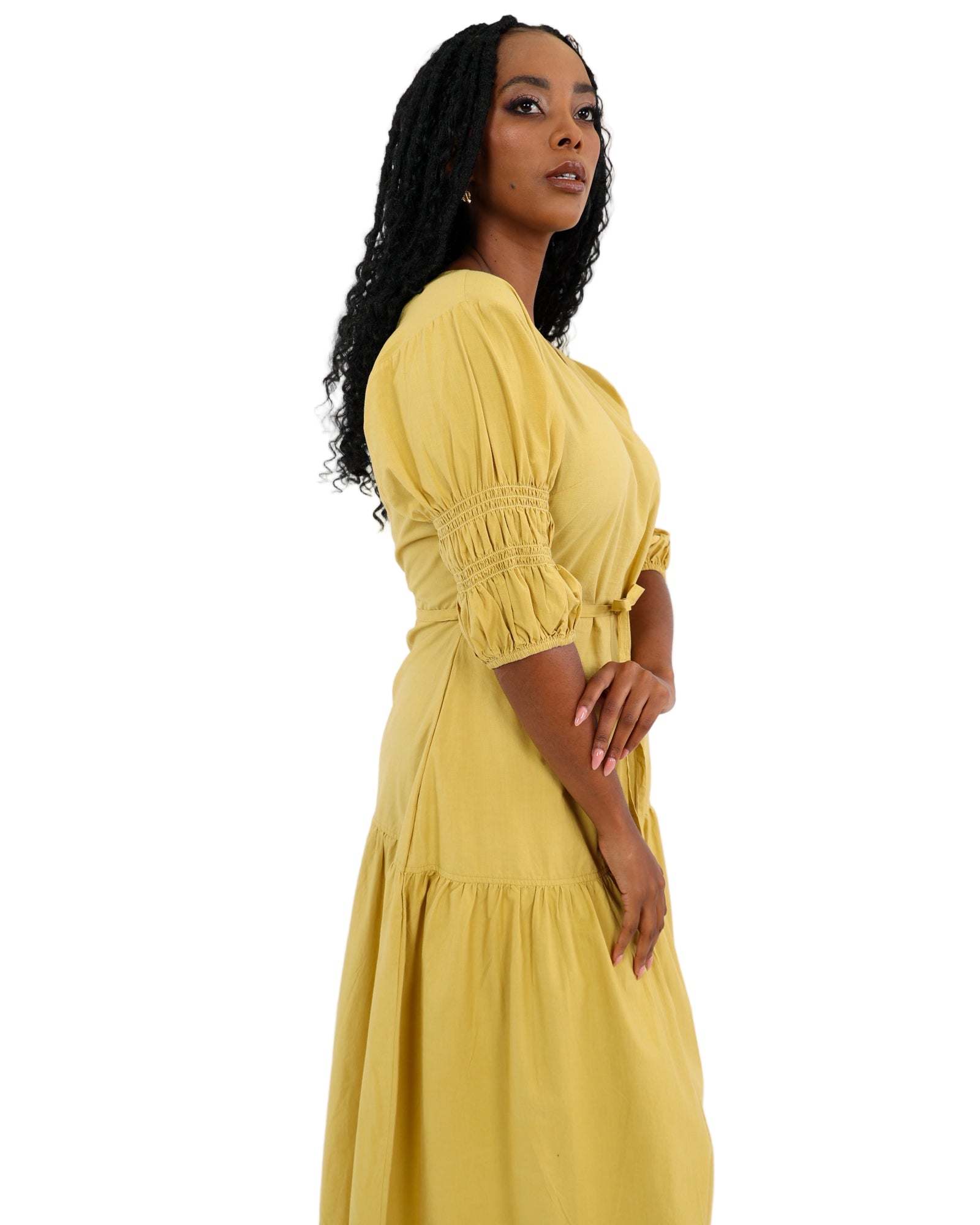 Monsoon Muse Midi Dress in Fine Indian Cotton