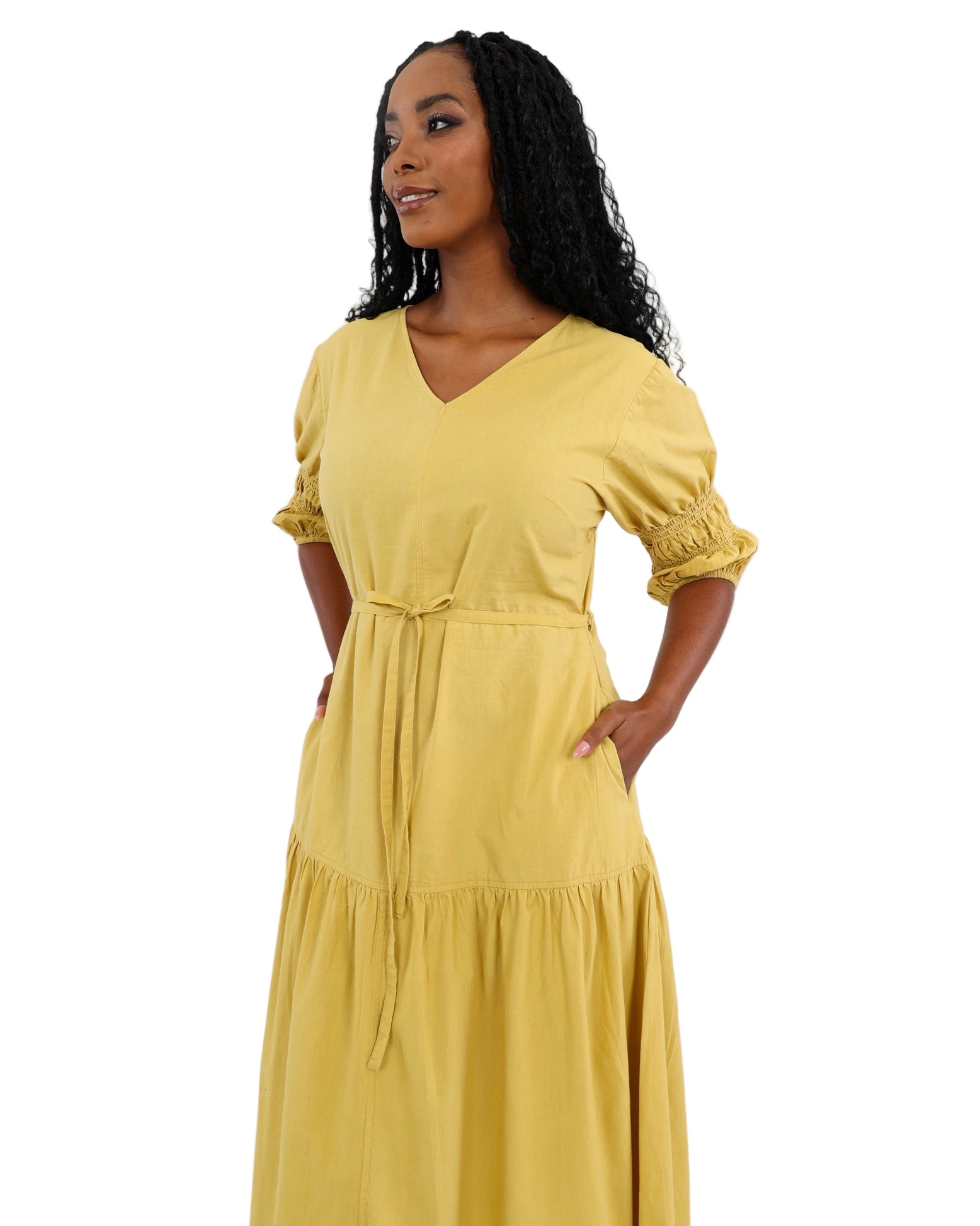 Monsoon Muse Midi Dress in Fine Indian Cotton