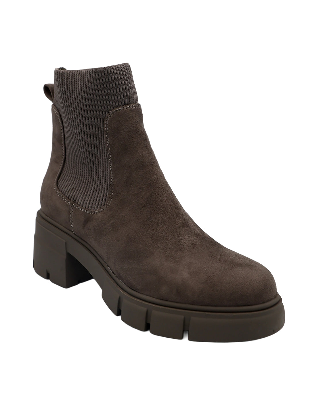 Grey Chunky Cleated Gusset Boots