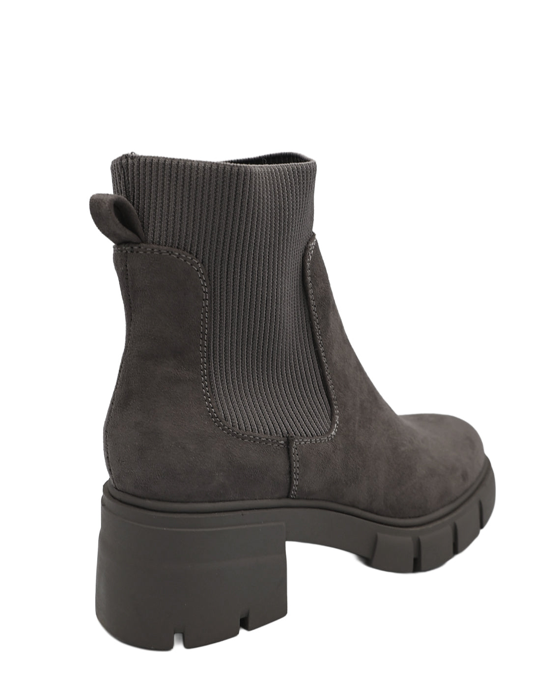 Grey Chunky Cleated Gusset Boots