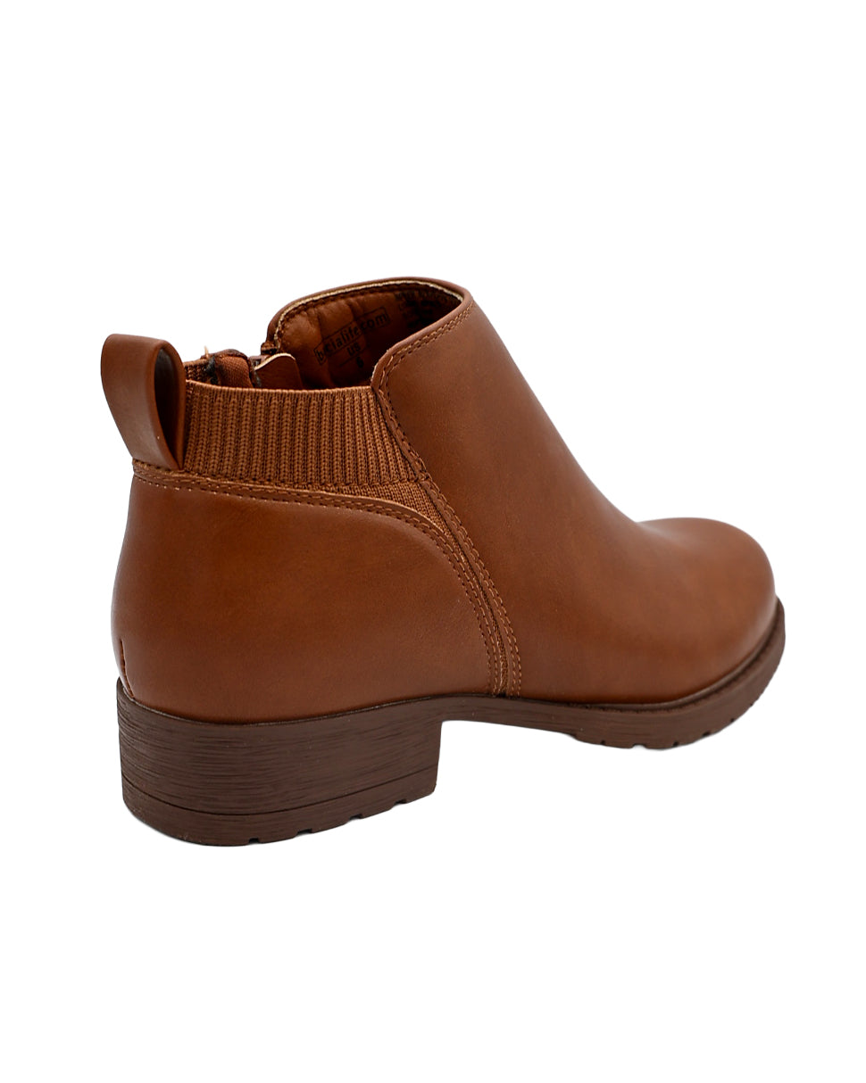 Tan Elasticated Ankle Boot