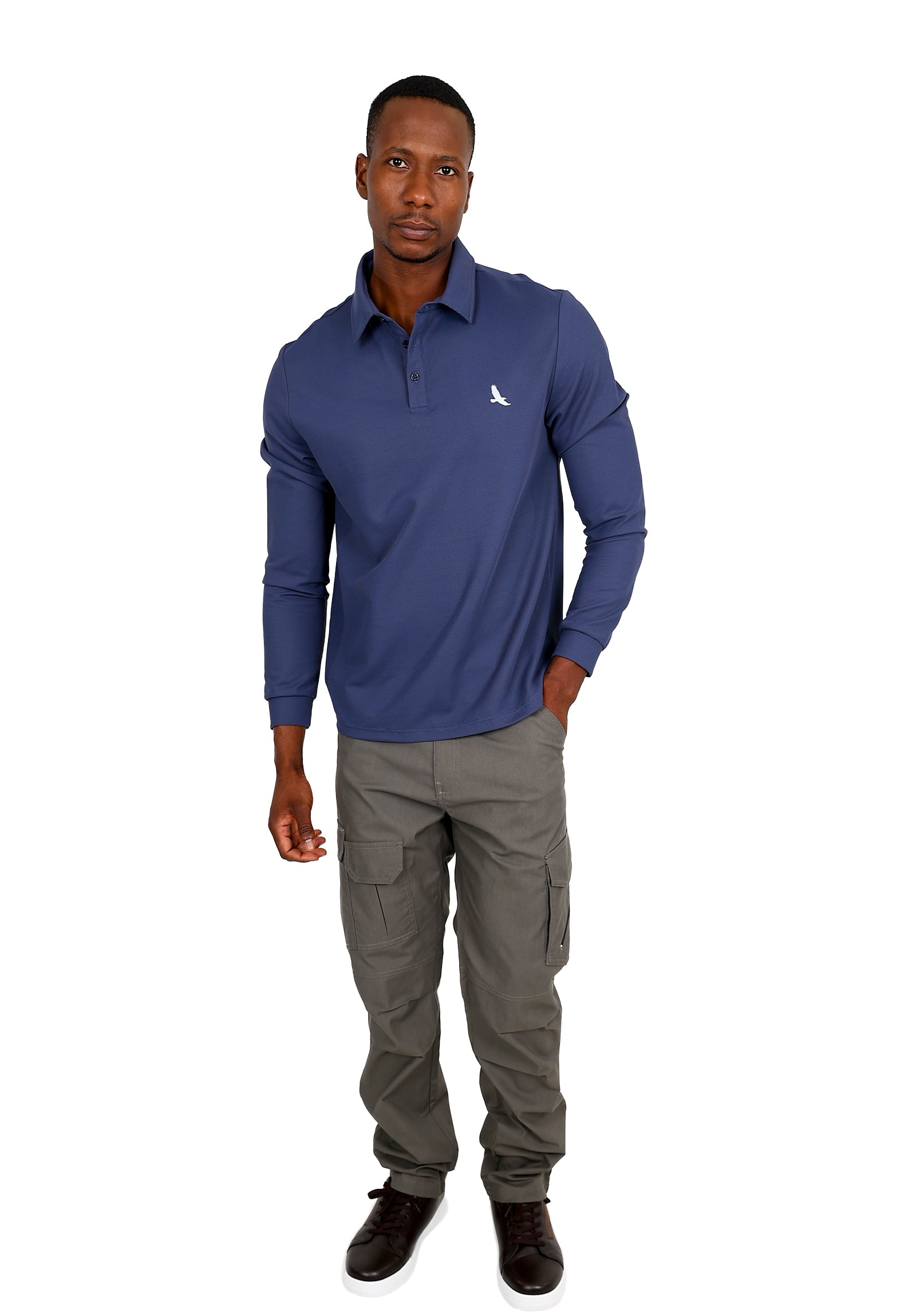 Long Sleeve Okavango Outdoor Navy Golfer