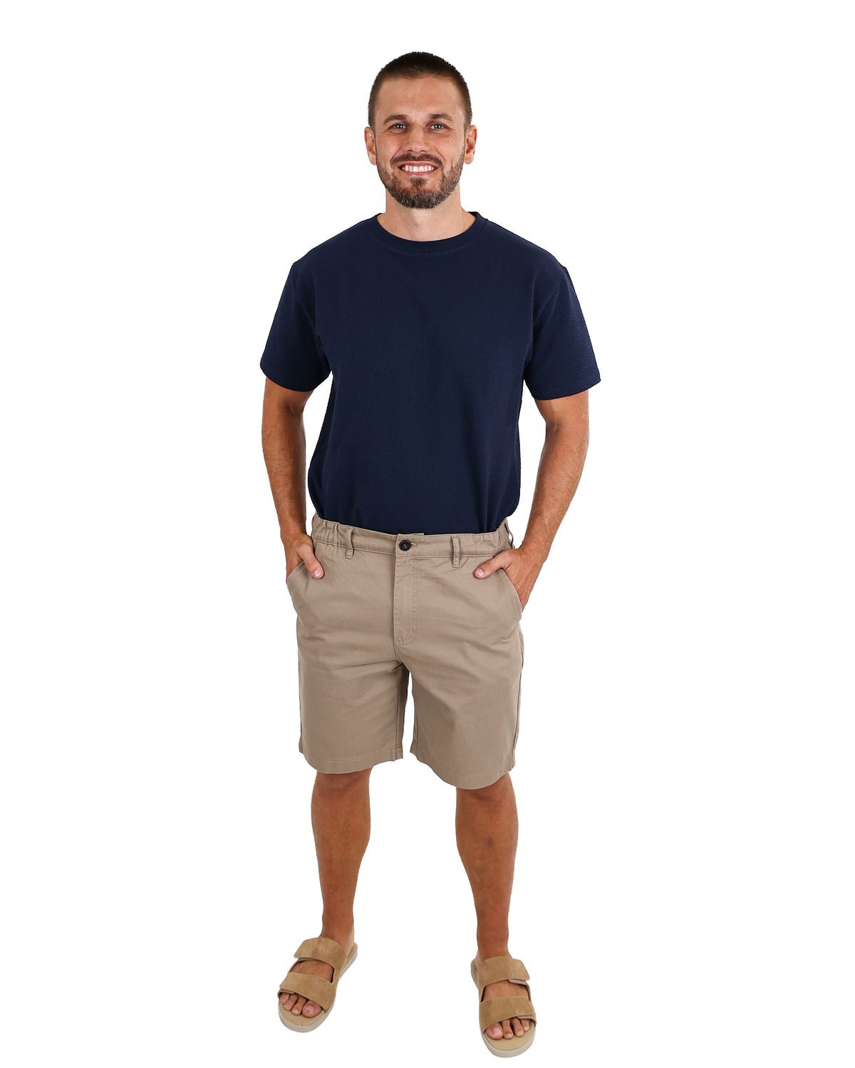 Khaki Flex Waist Chino Shorts