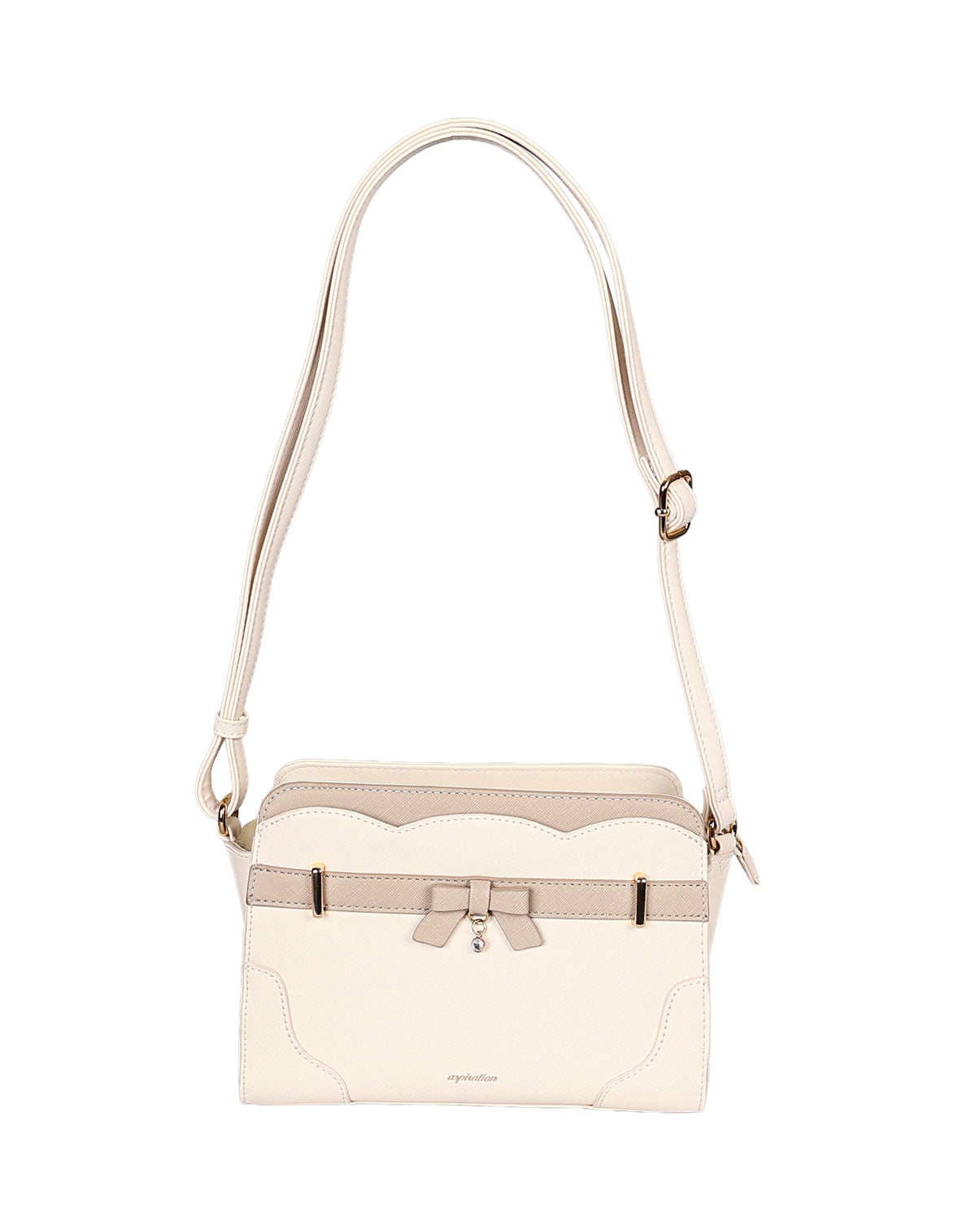 Beige Mini Bow Shoulder Bag