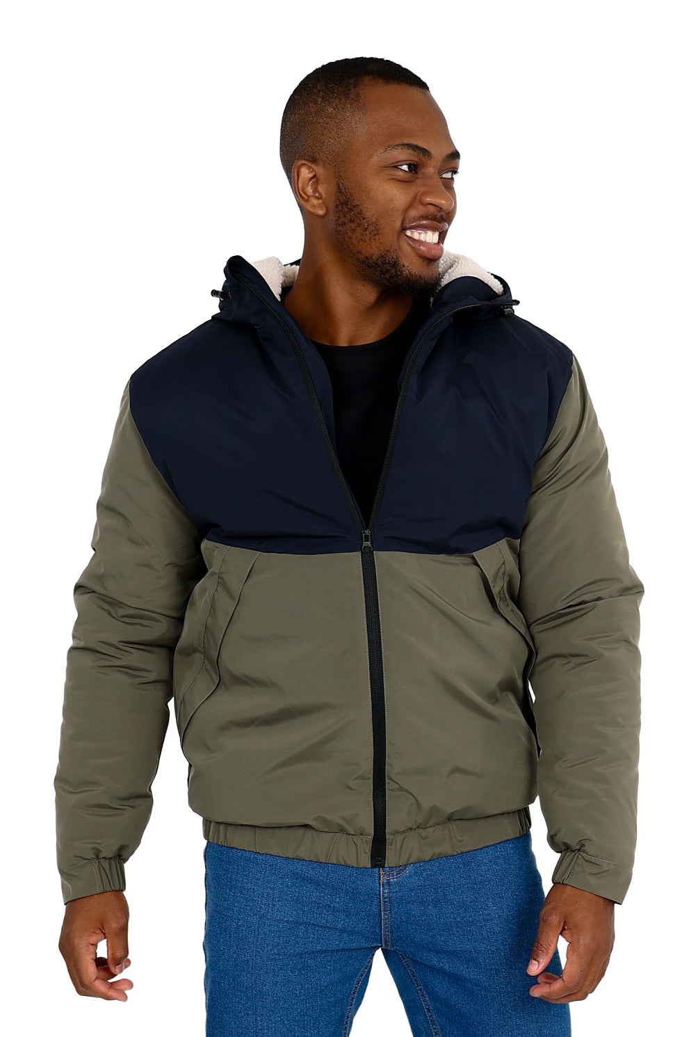 Okavango Olive Colour Block Outdoor Puffer Jacket