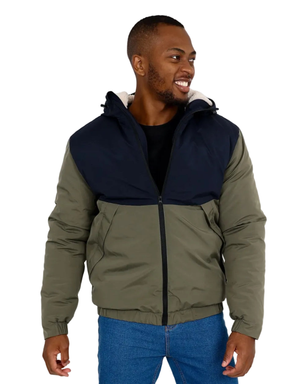 Okavango Olive Colour Block Outdoor Puffer Jacket
