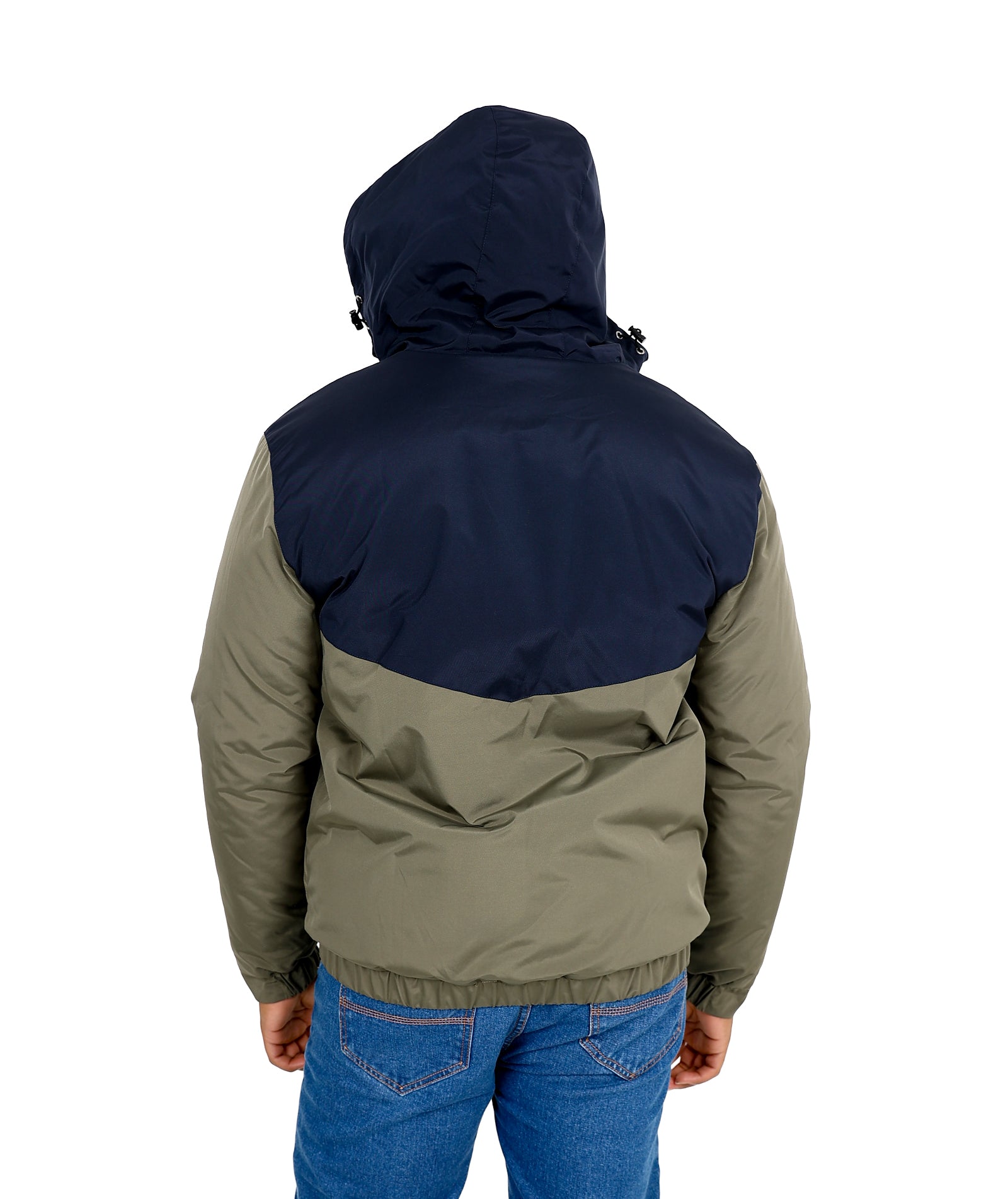 Okavango Olive Colour Block Outdoor Puffer Jacket