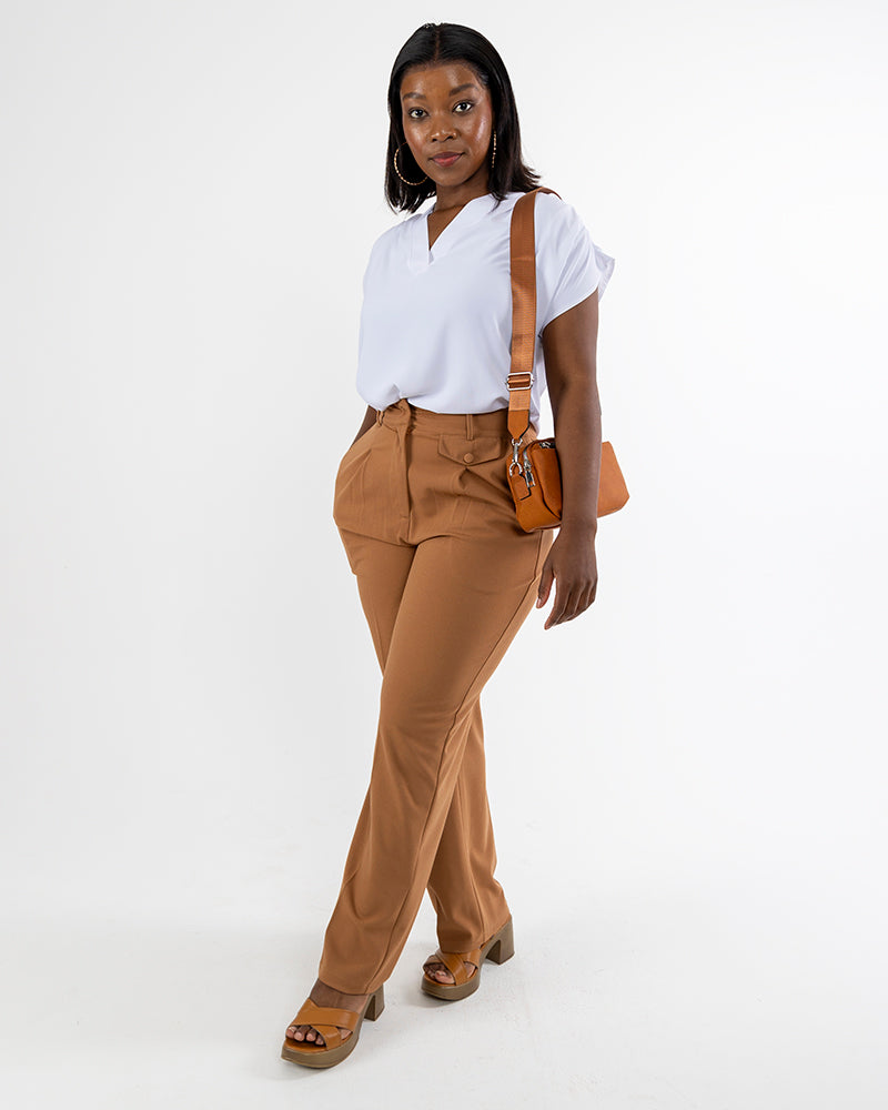 Pocket Detail High Waisted Pants