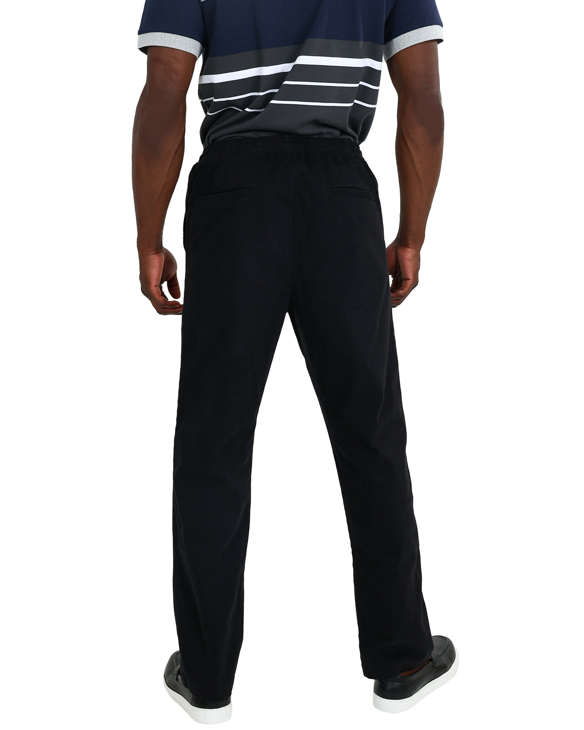 Black Elasticated Waist Open Hem Pants