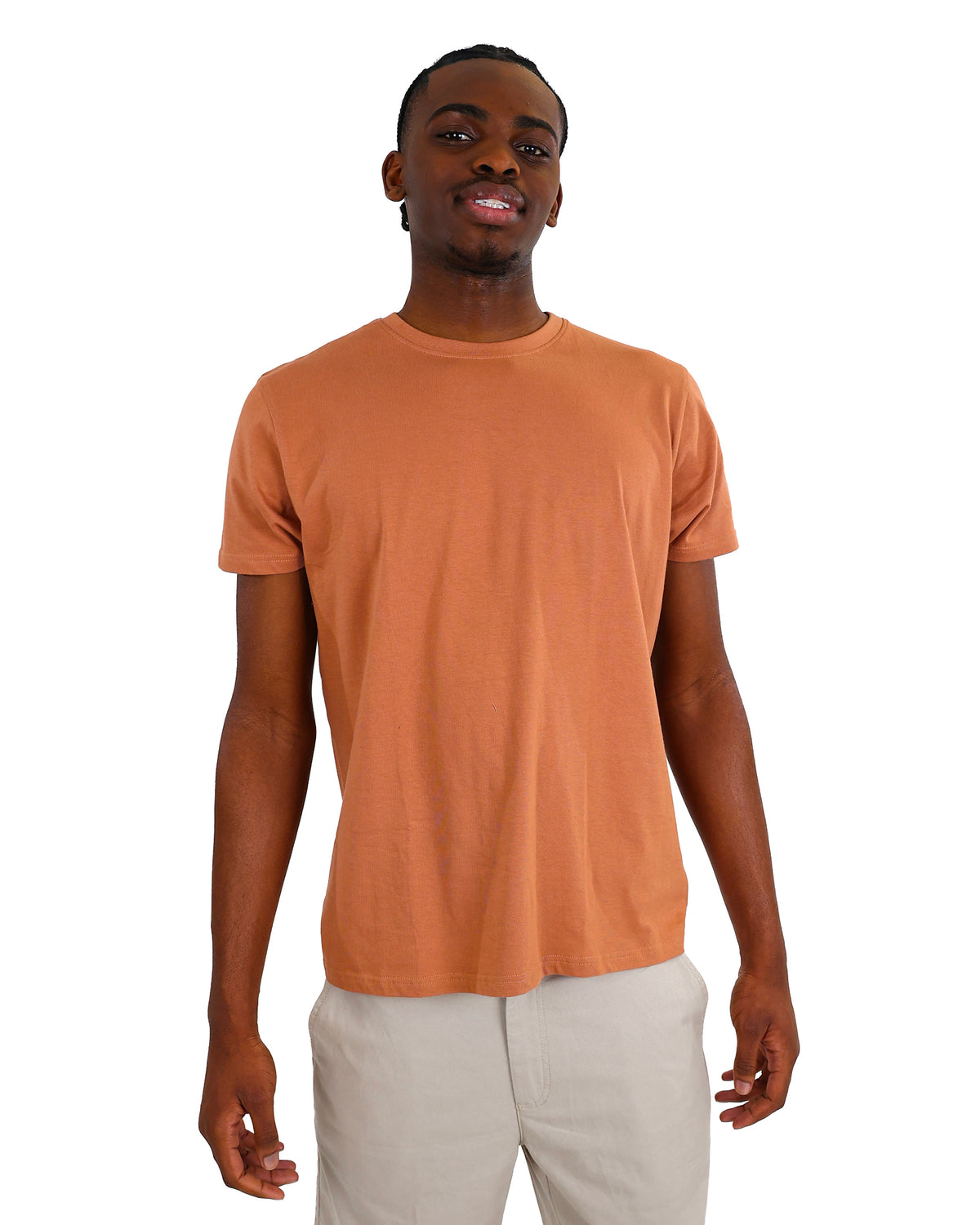 Short Sleeve Rust Cotton T-Shirt