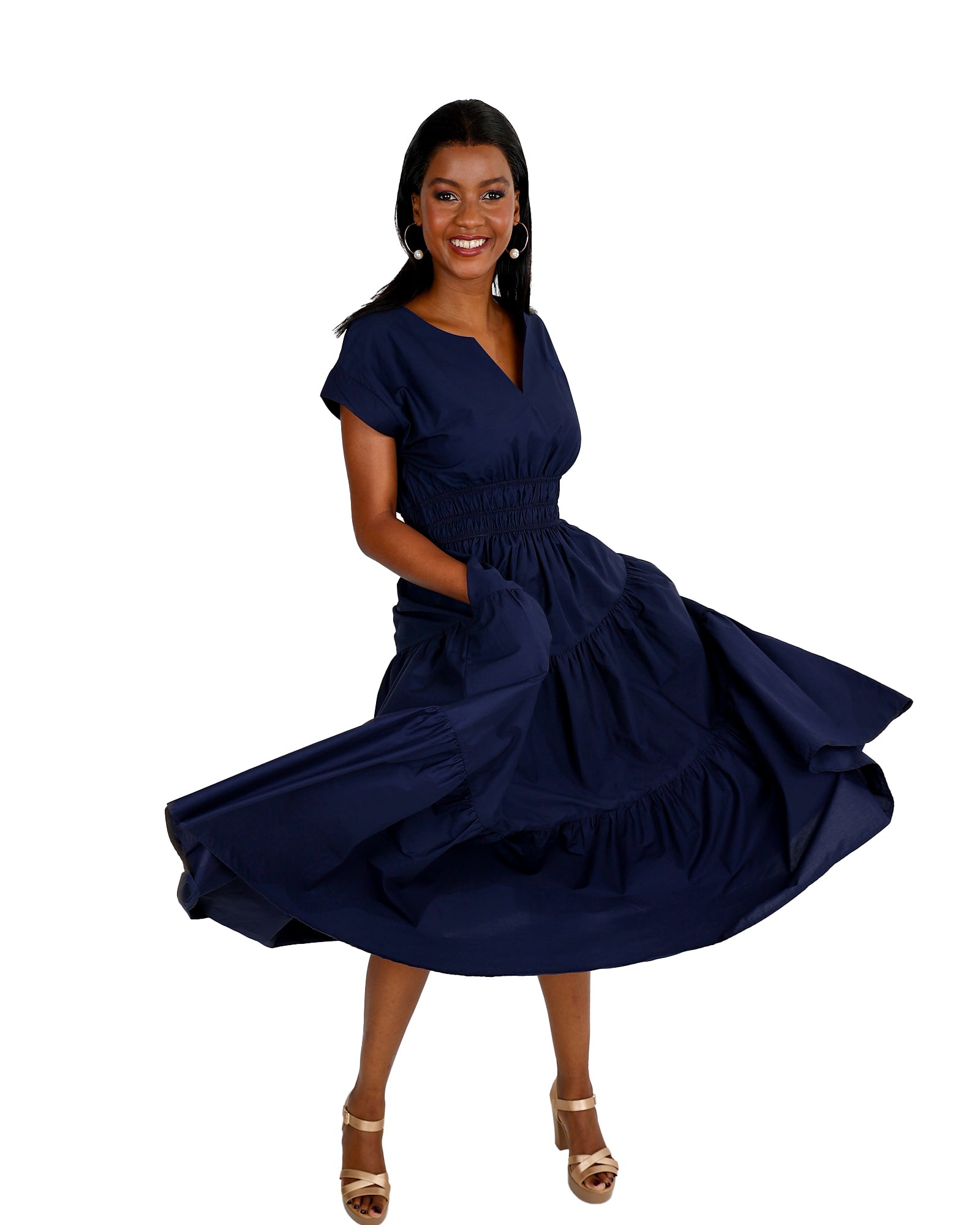 Mila Cap Sleeve Cotton Maxi Dress