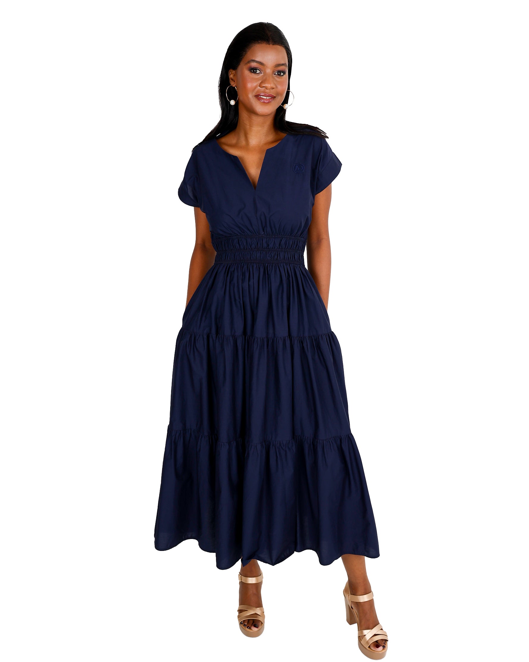 Mila Cap Sleeve Cotton Maxi Dress