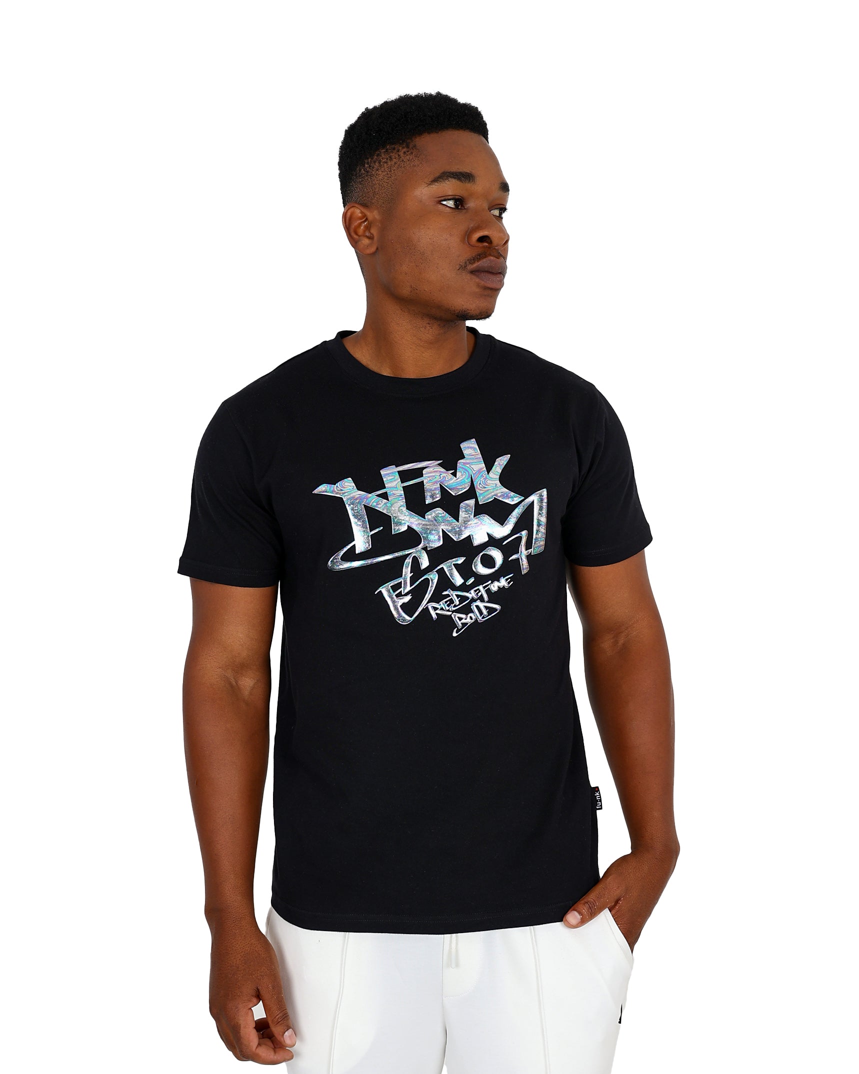 Funk Short Sleeve Black 3D Oil Slick T-Shirt