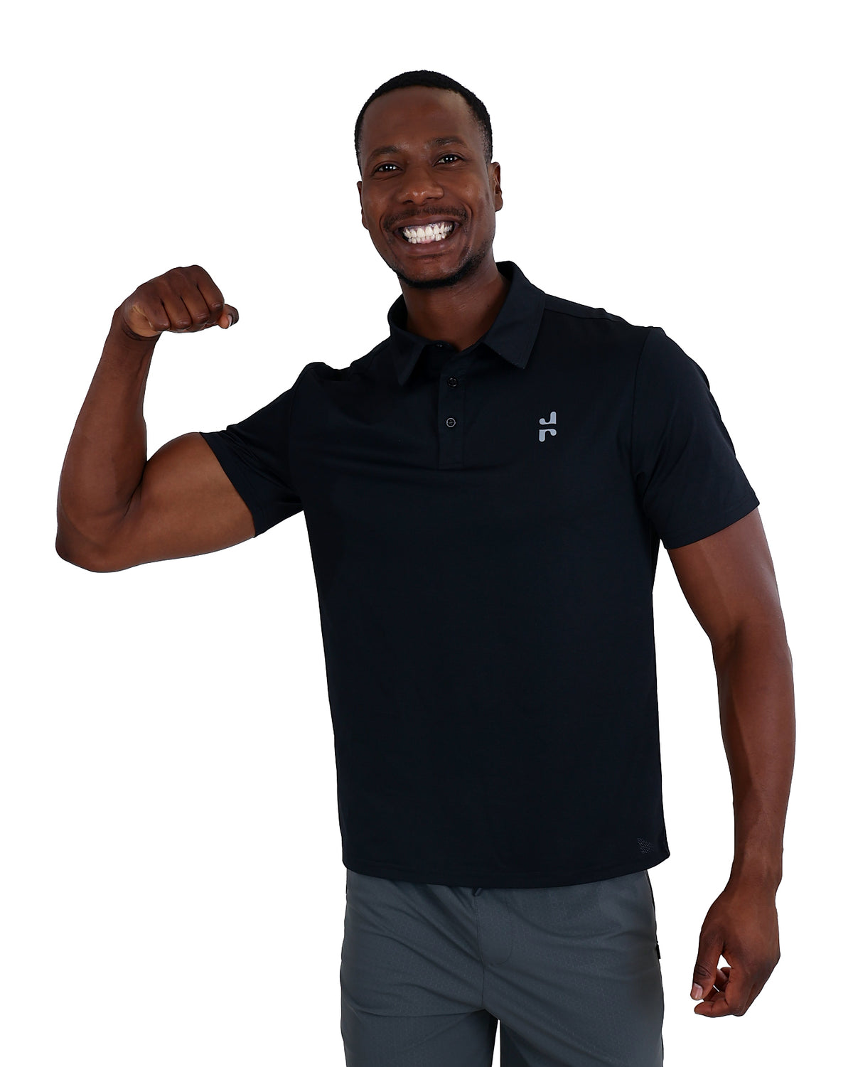 Short Sleeve Black Active Golfer