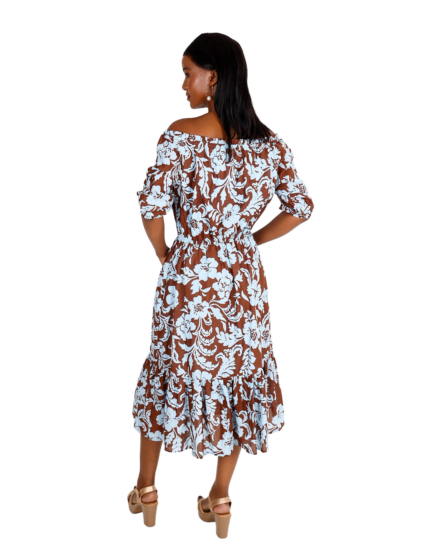 Mirelle Floral Off-Shoulder Cotton Dress