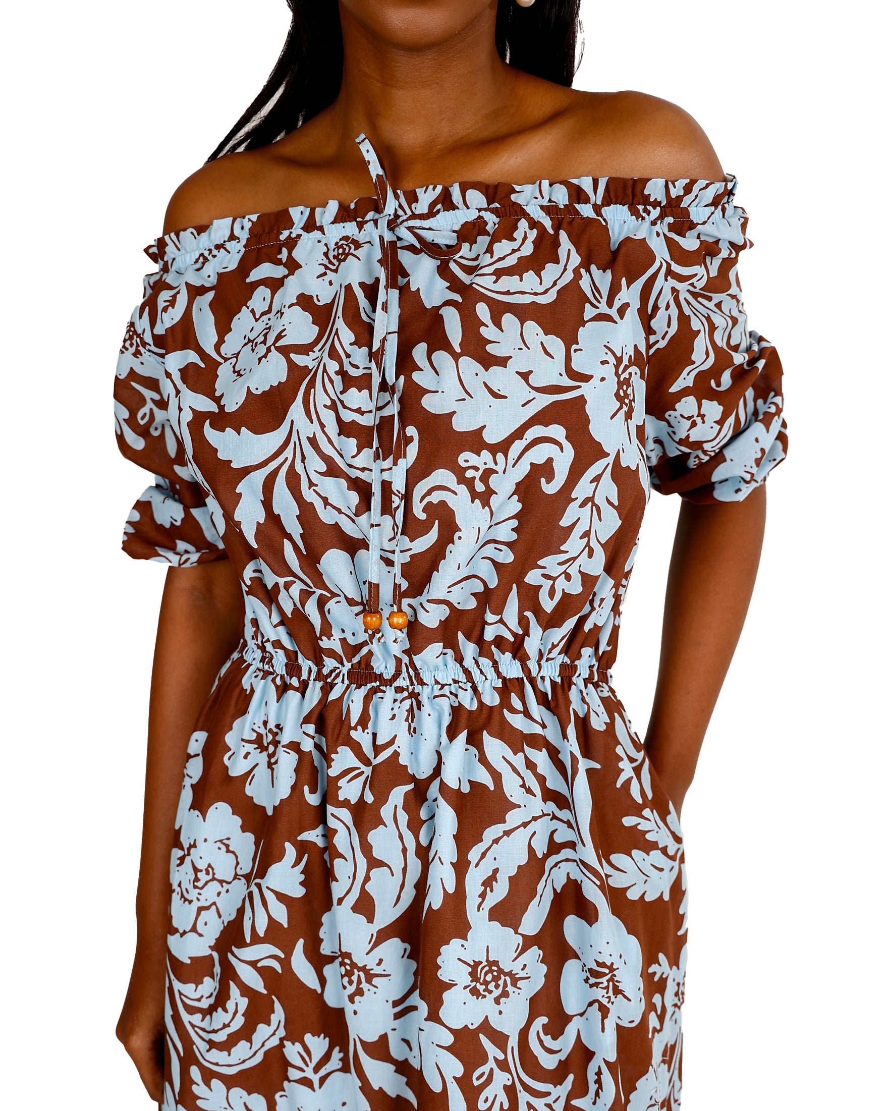 Mirelle Floral Off-Shoulder Cotton Dress