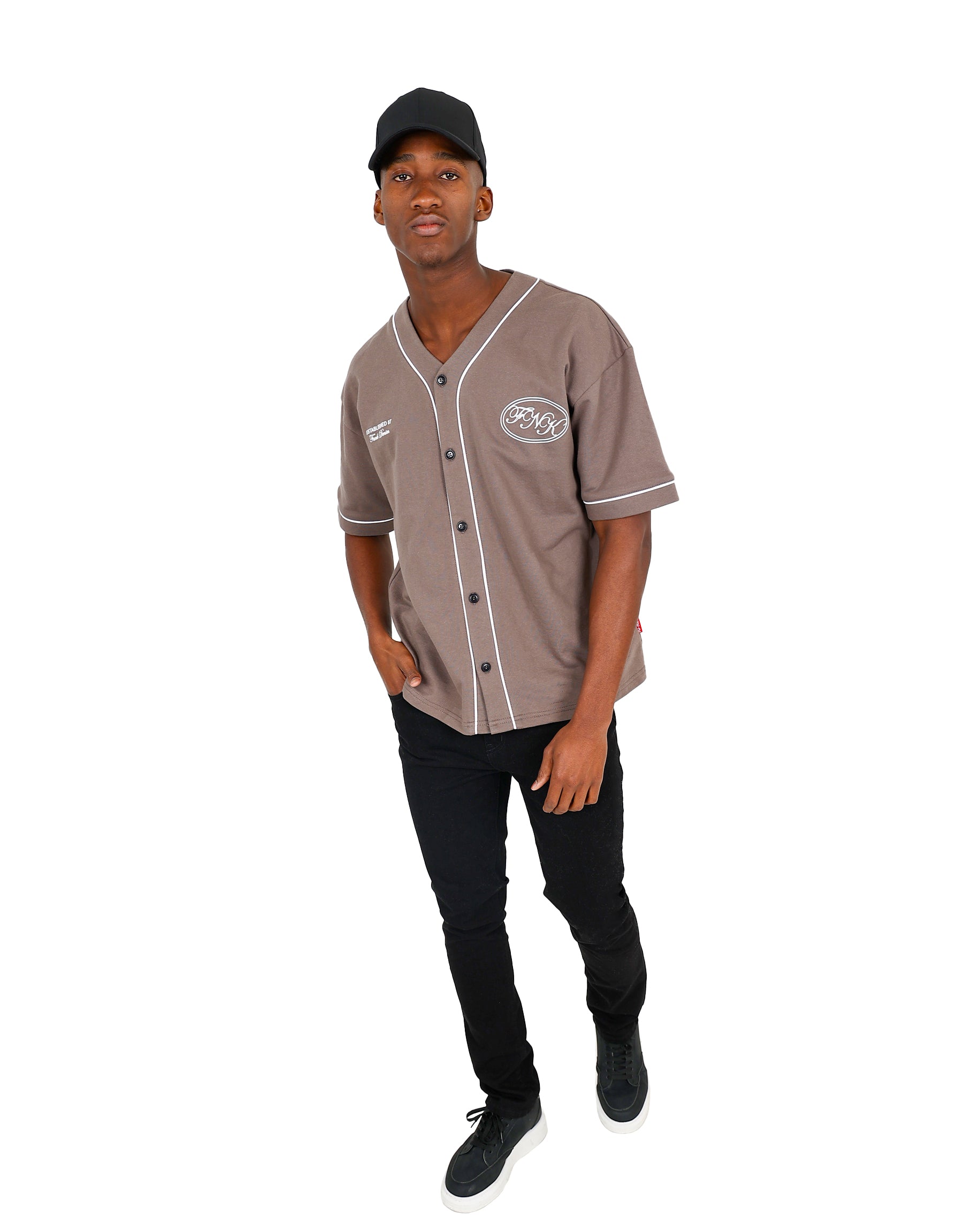 Funk Piped Grey Baseball Style T-Shirt