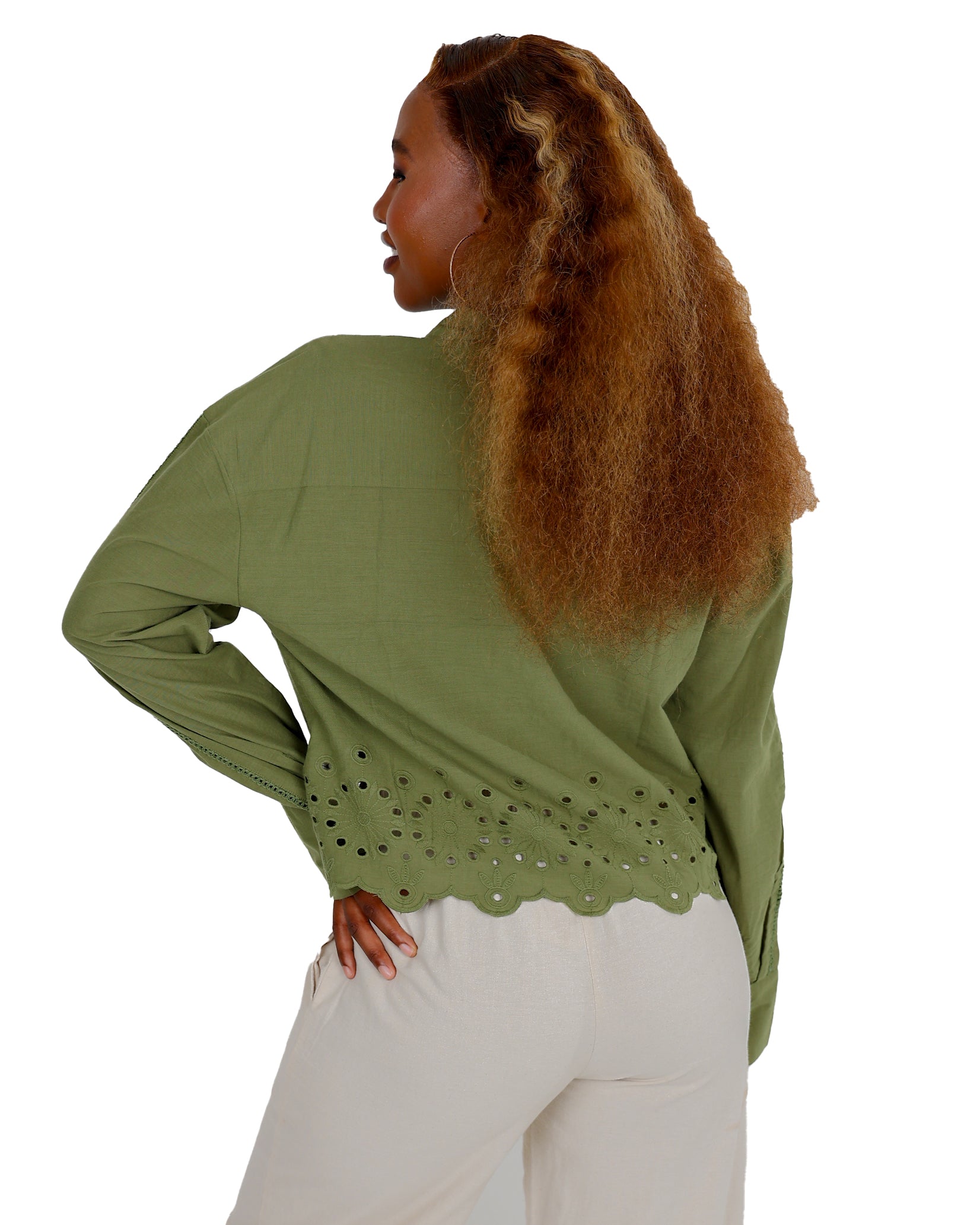 Serena Cut-Out Embroidered Shirt