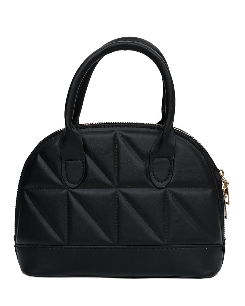 Black Quilted Marcy Dome Crossbody Hangbag