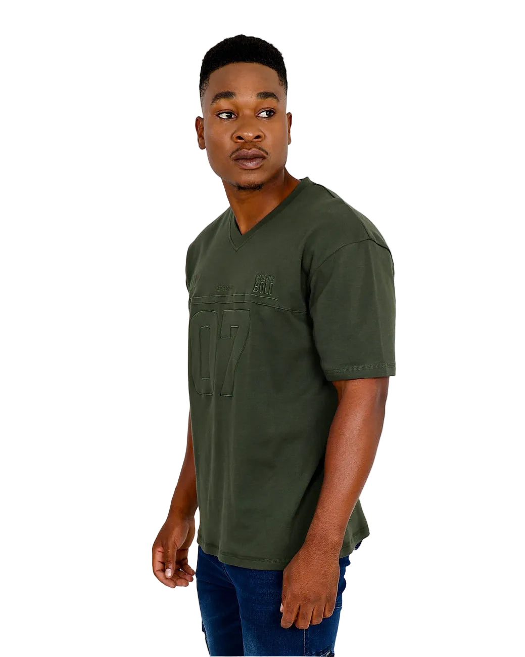 Funk Embroidered Jacquard Olive T-Shirt