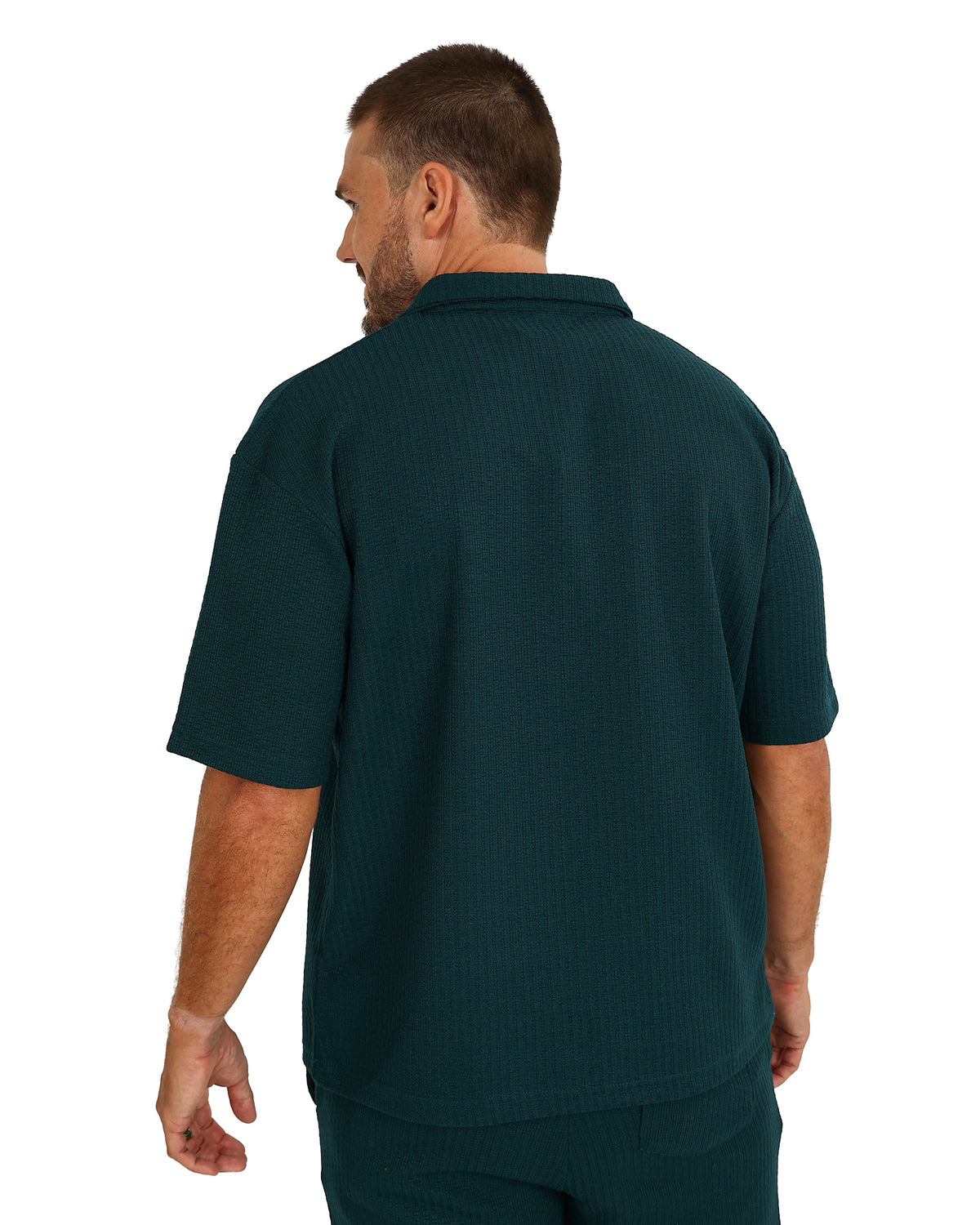 Short Sleeve Bottle Green Textured Golfer