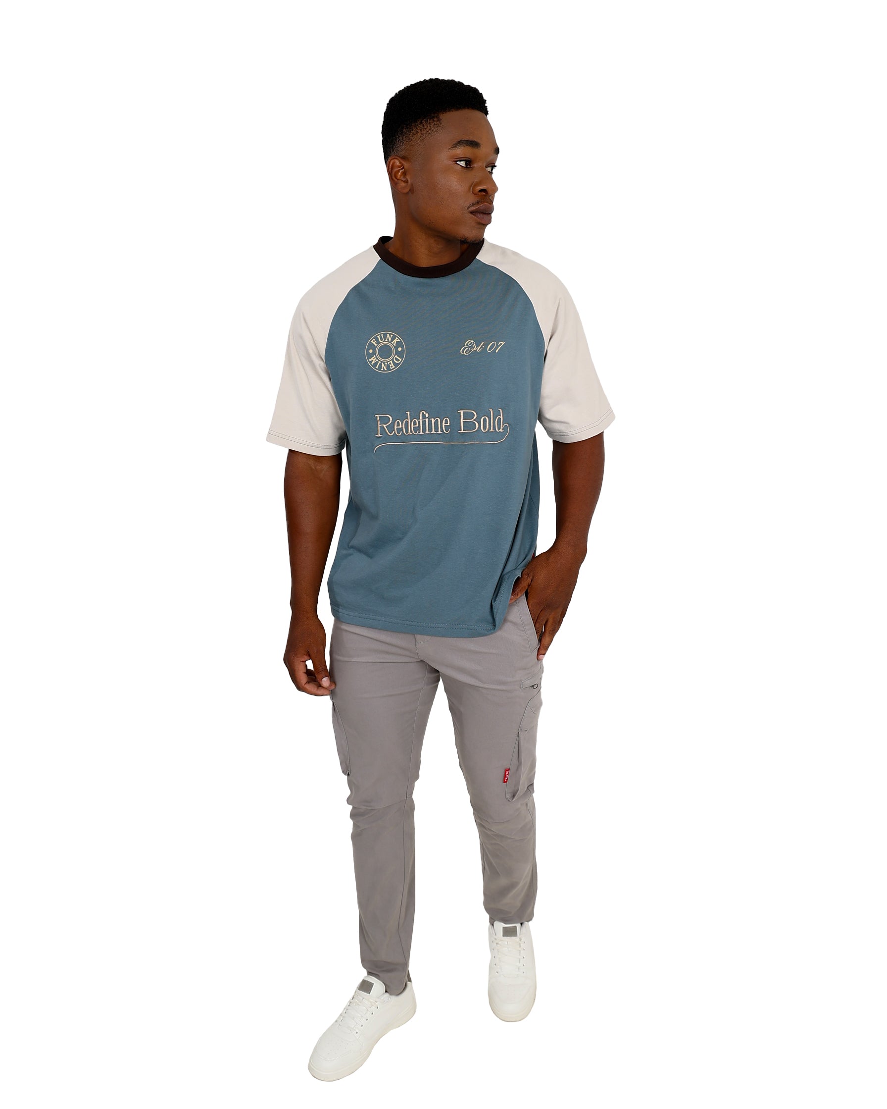 Funk "Redefine Bold" Embroidered Raglan Blue T-Shirt