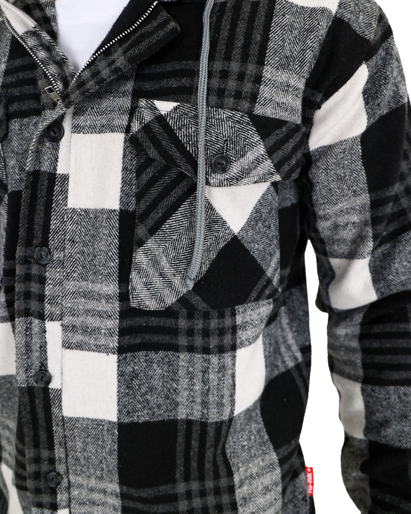 Funk Hooded Brushed Grey Flannel Shacket