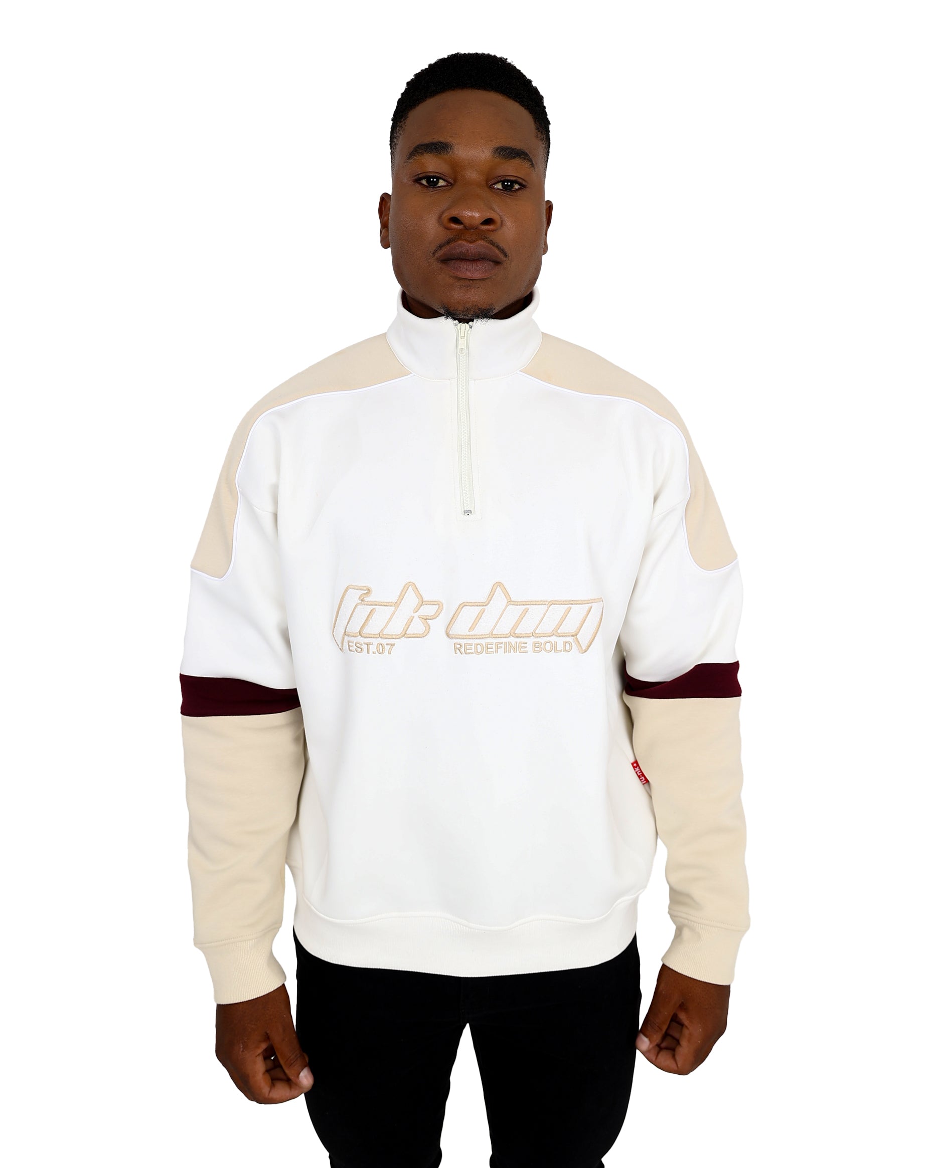 Funk White Long Sleeve 1/4 Zip Sweatshirt