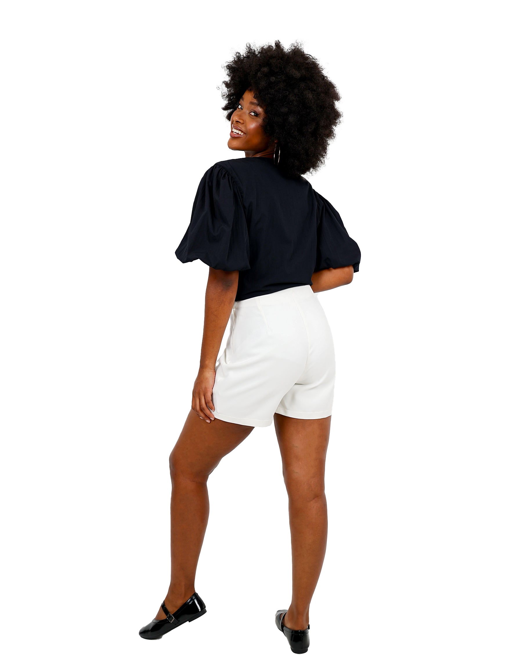 Cream Mock Wrap Skort