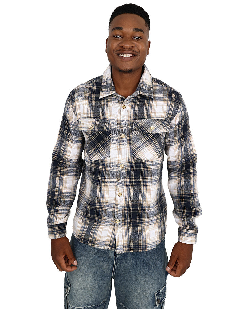Stone Check Flannel Shacket