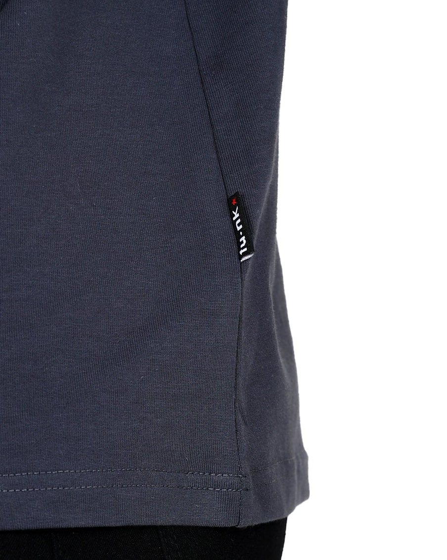 Funk Short Sleeve Charcoal Appliqued Oversized T-Shirt